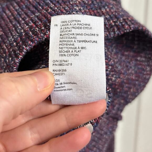 Cos 100% Cotton Colorful Spacedye Sweater Small - Picture 7 of 7